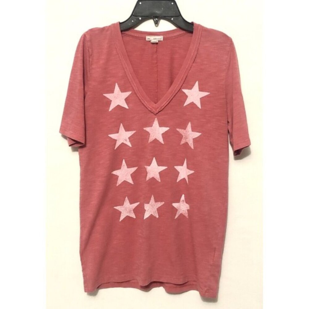 GAP Designed & Crafted Womens Small Red Star Top T-Shirt Shirt America USA